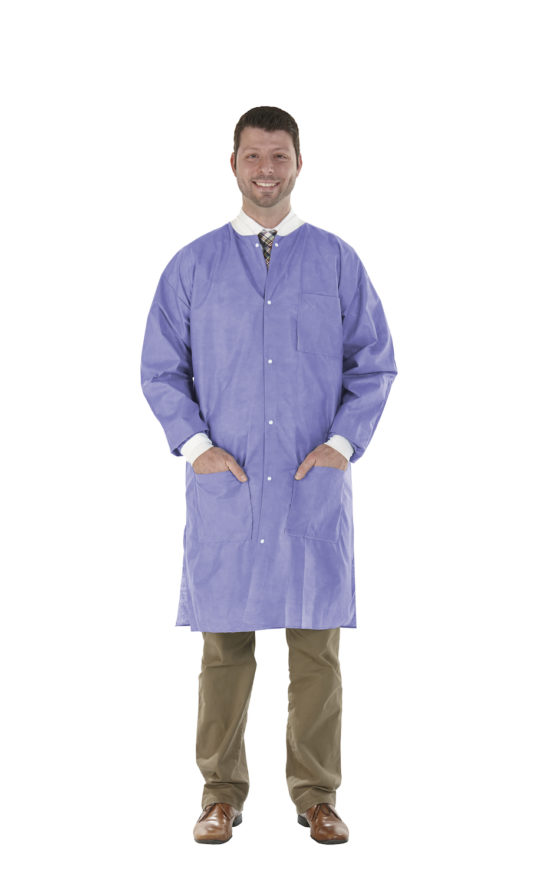 SafeWear High Performance Protective Lab Coat SMS Fabric Large Deep Blue 12/Bg product image