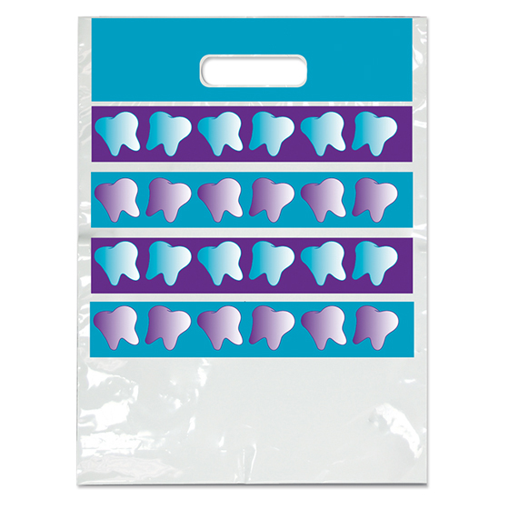 2-Color Bags Purple Teeth White 9 in x 13 in 100/Pk product image