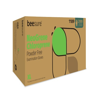 BeeSure NeoGrene Chloroprene Exam Gloves X-Large Green Non-Sterile thumbnail 12