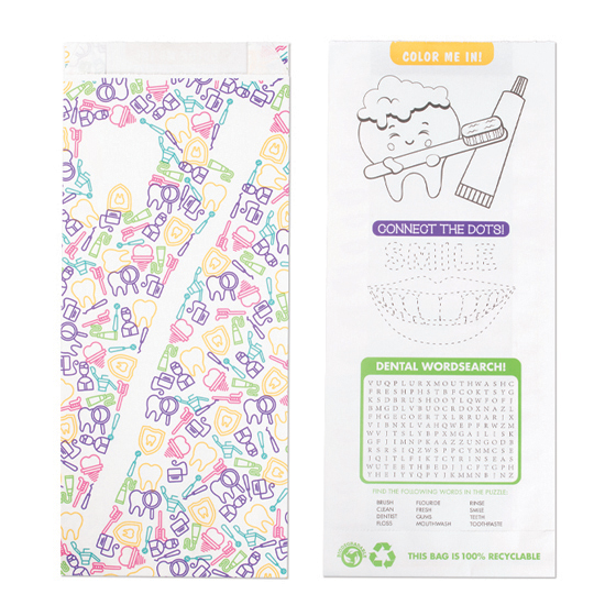 Fully Biodegradable & Recyclable Bags Paper Tooth with Toothbrush 100/Pk thumbnail 2