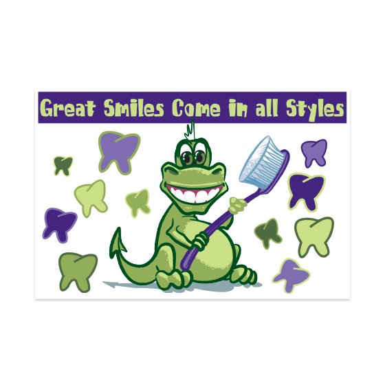 Laser 4-Up Recall Cards Dino Great Smiles 8.5 in x 11 in 200/Pk thumbnail 2