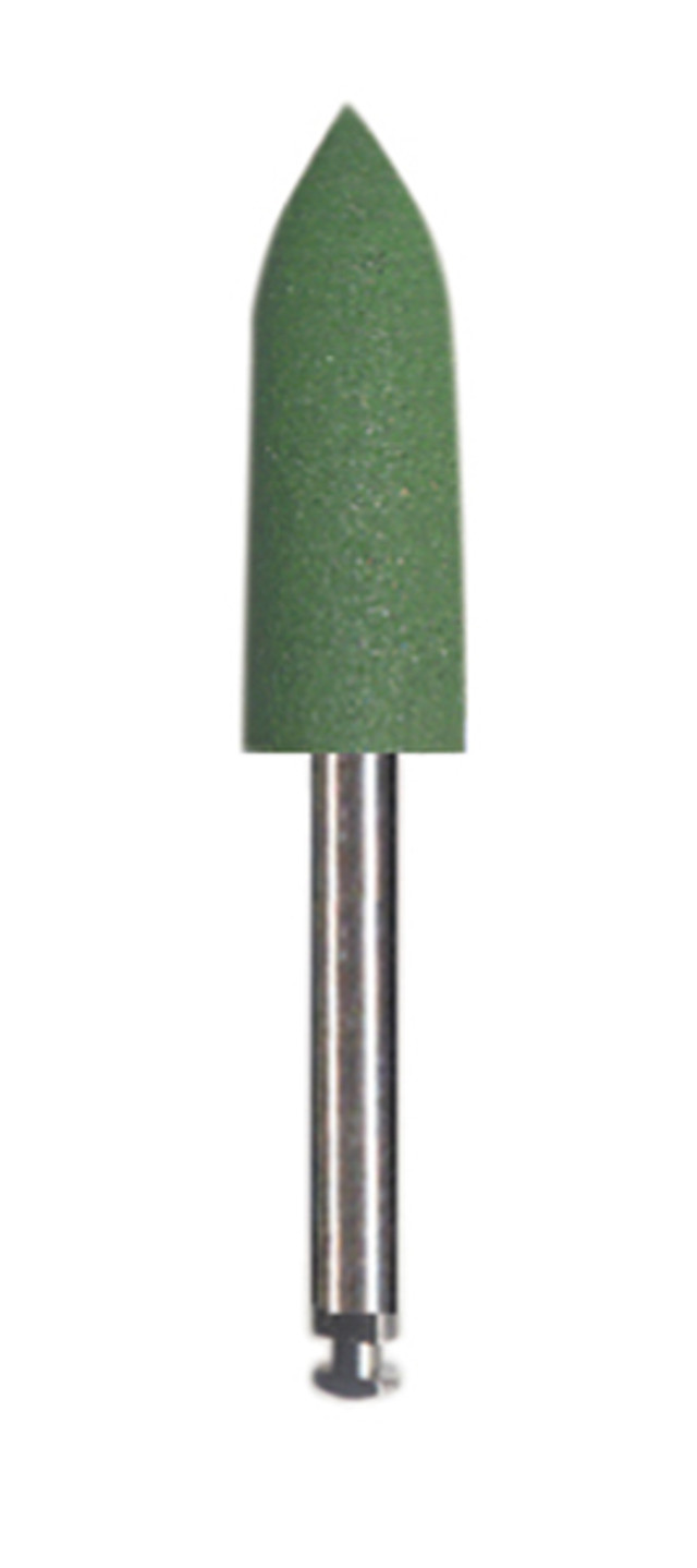 Classic Midget Polishers, Rubber, RA, Flame, # 15, Coarse, Green, 12/Pk thumbnail 6