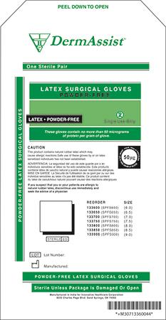 Dermassist Surgical PF Latex Gloves 8.5 133850 50/bx thumbnail 2