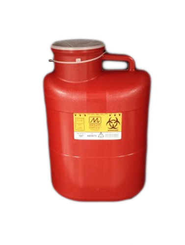 Sharps Container 23qt Red/Black 12x9x18" X-Wide Opening Locking Cap Plypro EA product image