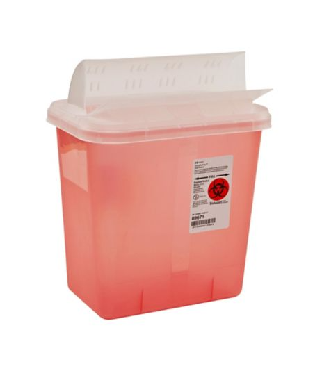 Sharps Container 2 Gallon, Red w/Clear Lid thumbnail 3