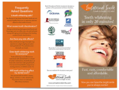 Sinsational Smile Teeth Whitening Brochures, 100/Box - Sinsational Smile Teeth Whitening Brochures, 100/Box thumbnail 4