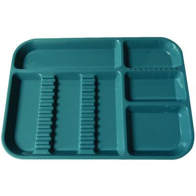 Plastic Set-Up Trays, Ritter, Divided, # B, 13 1/2" x 9 5/8" x 7/8", Teal, 1/Pk, 300BD-14 thumbnail 3