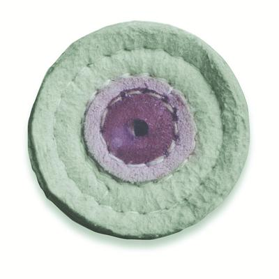 Chamois buffs with leather center, 1" diameter, 4 ply image