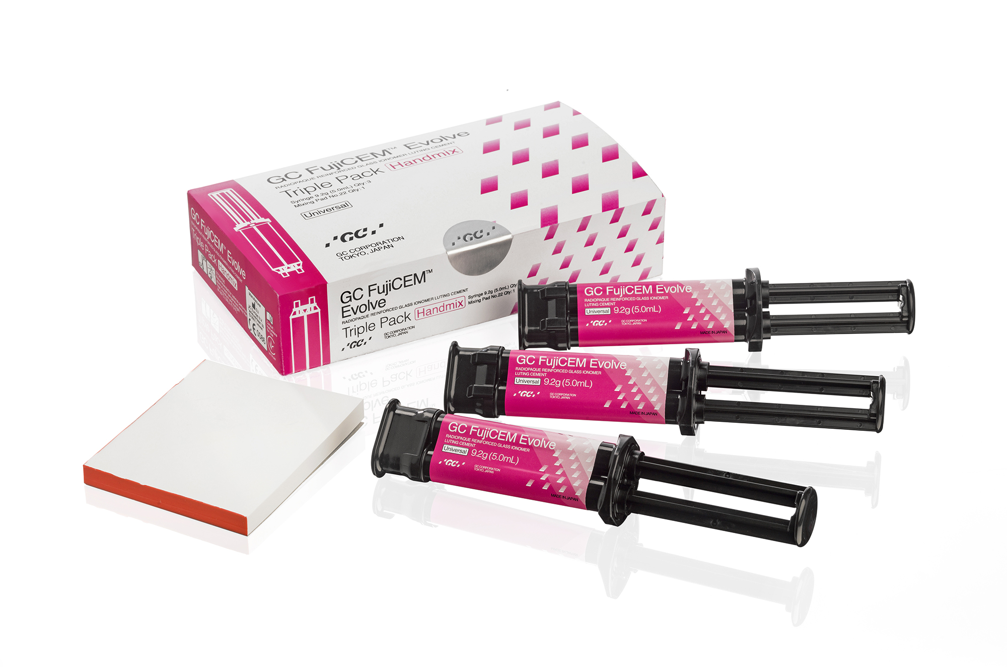 GC FujiCEM Evolve Resin Glass Ionomer Handmix Cement White Trpl Pk Rfl 3/Pk product image