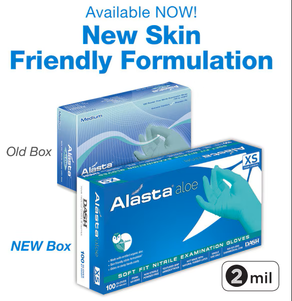 Alasta Aloe Nitrile Exam Gloves Small Green Non-Sterile thumbnail 14