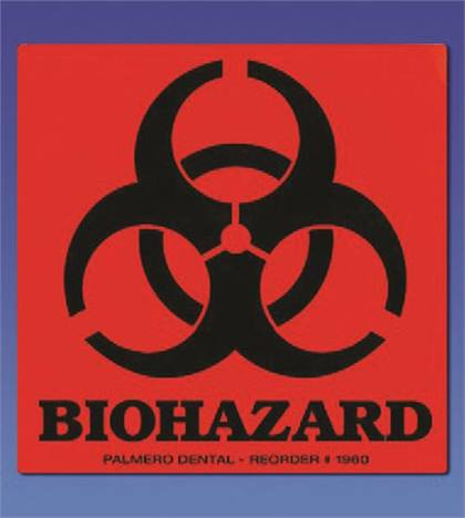 Universal Biohazard Warning Label, 3" x 3", Black on Red, 100/Roll, 1960 thumbnail 10