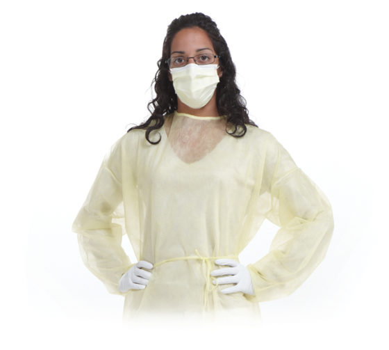 SafeBasics Isolation Gown Regular Blue 50/Ca image