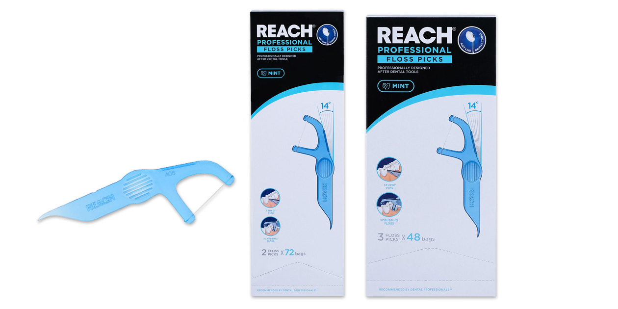 REACH Floss Picks Blue 3 Count 48/Pk thumbnail 4