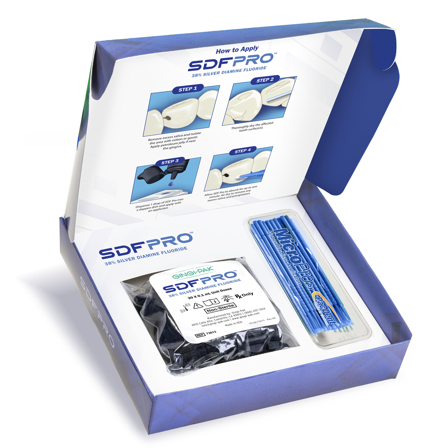 SDF Pro 38% Silver Diamine Fluoride Solution Unit Dose Kit: 30 x 0.1 mL Unit Doses x 50 Micro Applicator Tips, 73013 thumbnail 11