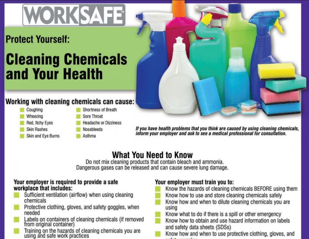 WorkSafe™ Poster **OSHA 3569 CLEANING CHEMICALS** 11" x 17" Full Color Laminated - WorkSafe™ Poster **OSHA 3569 CLEANING CHEMICALS** 11" x 17" Full Color Laminated - Image 1