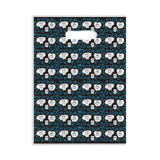 Scatter Print Bags 3 Teeth Black 2 Sided Print Clear 100/Bx thumbnail 4