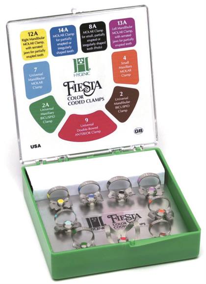 Hygenic Fiesta, Rubber Dam Clamp Wingless, # W8A, Small Partially Erupted Molars, Black, 1/Pk, H02799 thumbnail 7