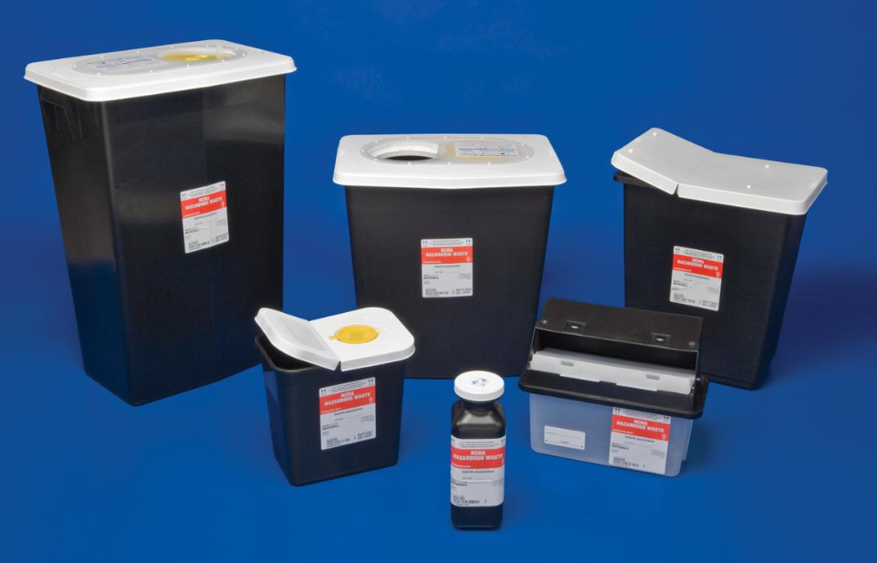 RCRA Hazardous Waste Container 2gal Blk w/Wht Lid product image