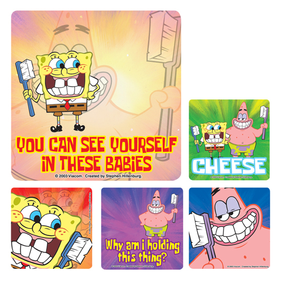 Stickers Dental Spongebob Assorted 100/Rl thumbnail 3