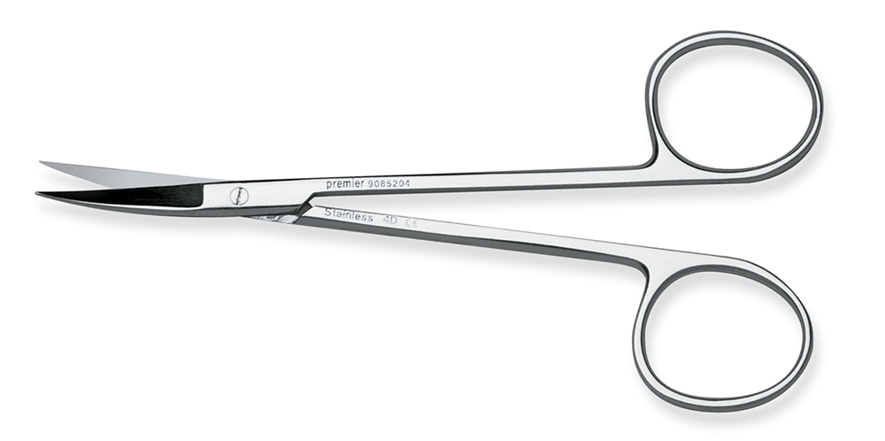 Tissue Scissors, Iris, Curved/Delicate, Stainless Steel, 4-1/2", 1/Pk, 9085204 product image