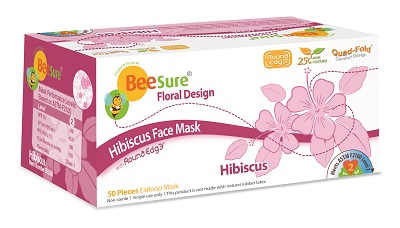 BeeSure Earloop Masks Hibiscus Floral Pink 50/Bx ASTM Level 3, BE2300 thumbnail 16