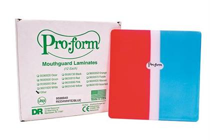 Pro-Form Blue/Yellow/Blue Mouthguard Tri-Color Laminates Pack of 12 thumbnail 2