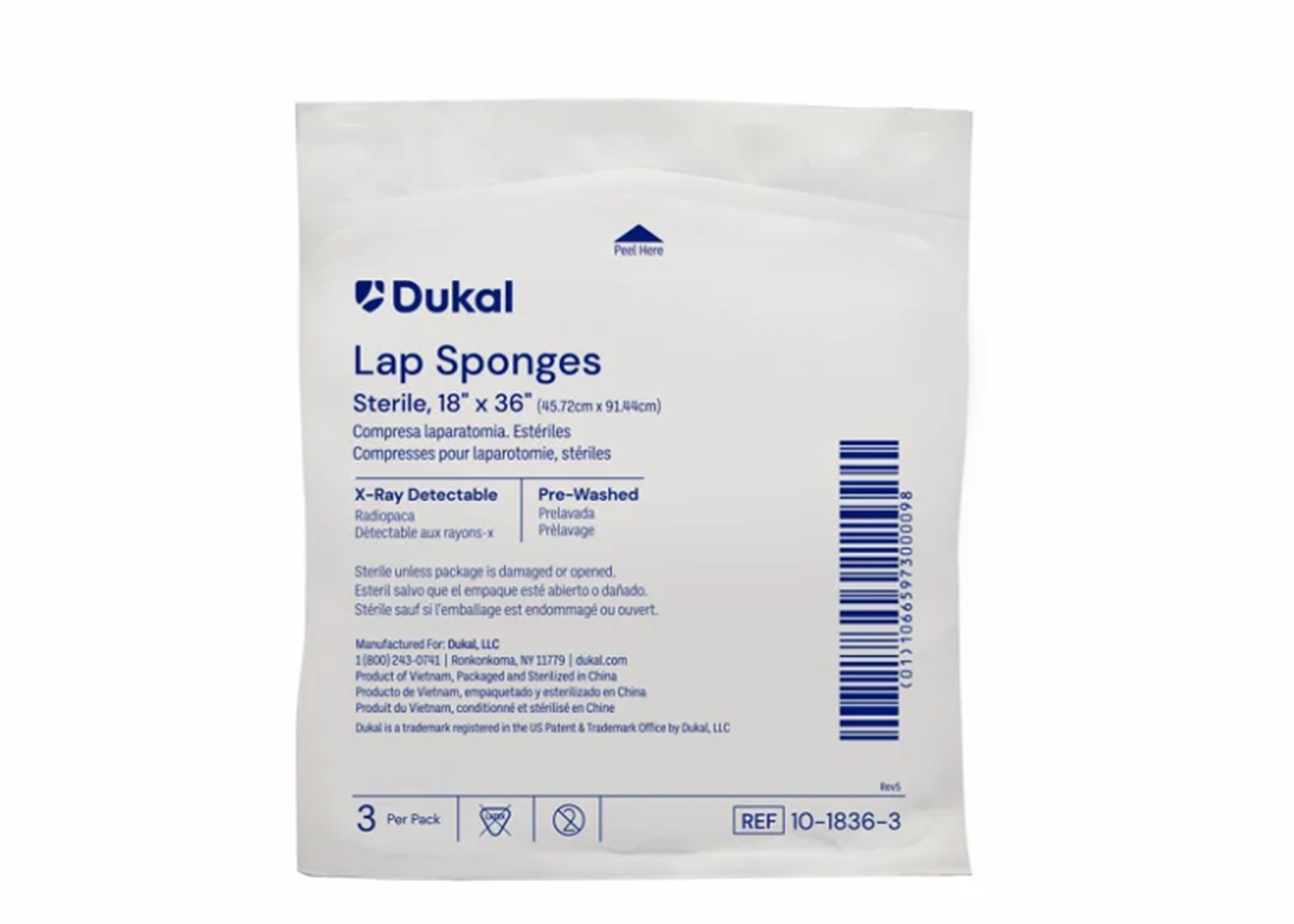 Laparotomy Sponge, Sterile 18"x 36" (3pk x 20) product image