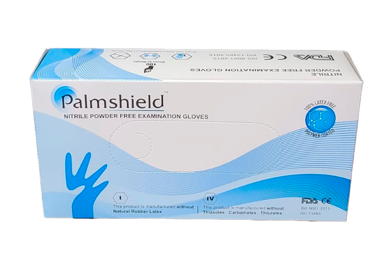 --HiCare PalmShield MED Blue Nitrile PF Gloves (100) product image