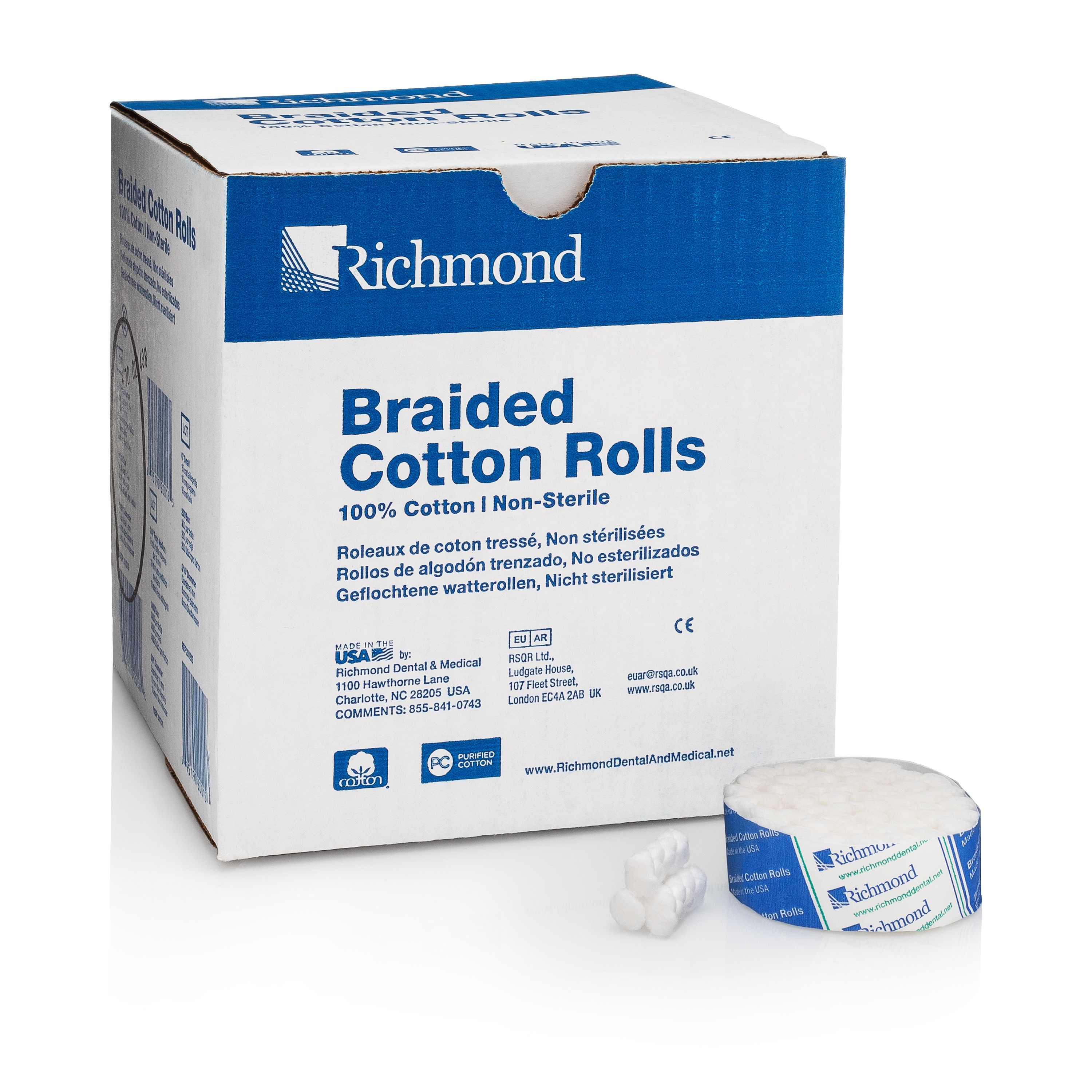 Braided Cotton Rolls, Non-Sterile, Small, Pedo, 5/16" x 3/4", 1400/Pk thumbnail 10