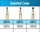 Great White Gold Series Carbide Burs, FG, Inverted Cone, # 37, 10/Pk, 18216 thumbnail 9