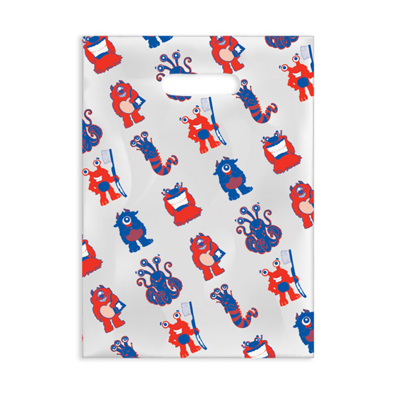 Scatter Print Bags Monsters 2 Sided Print Clear 100/Bx thumbnail 2