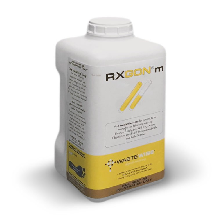 RXGON m Sharps Container 0.8gal White/Yellow 5x5x9.5" Scrw Ld Vert Drp Plstc Ea thumbnail 12