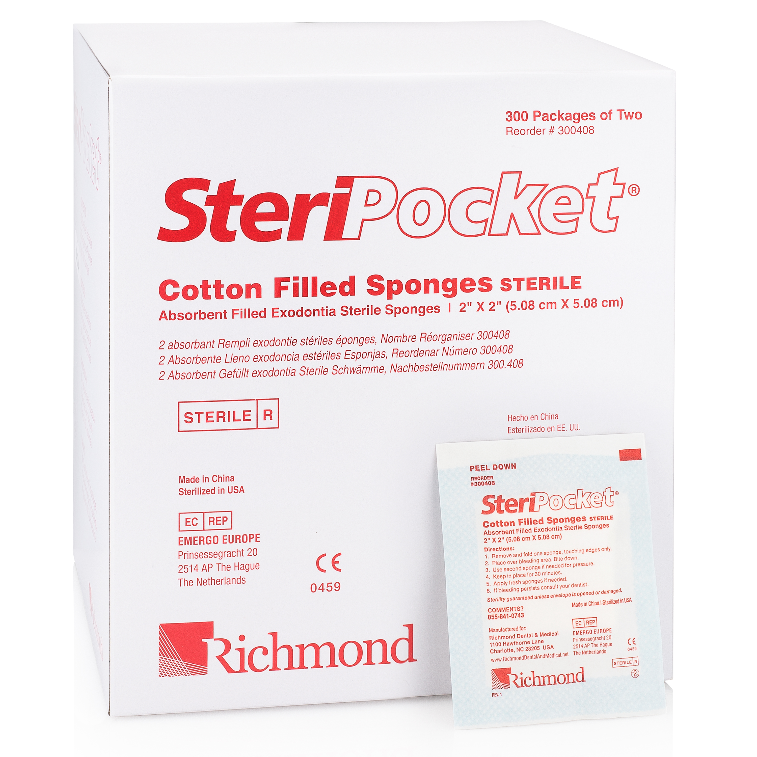 Richmond - SteriPocket Cotton-Filled Sterile 2x2 2/Pk x 300 Pks/Box thumbnail 13