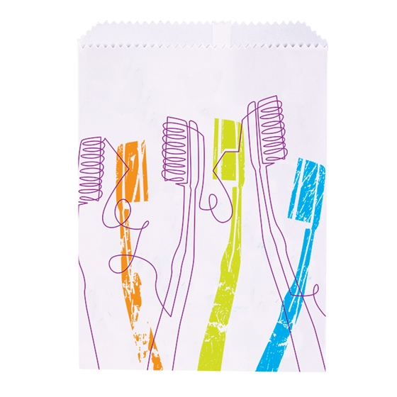 1 Sided Bags Modern Toothbrush Art White 100/Pk thumbnail 3