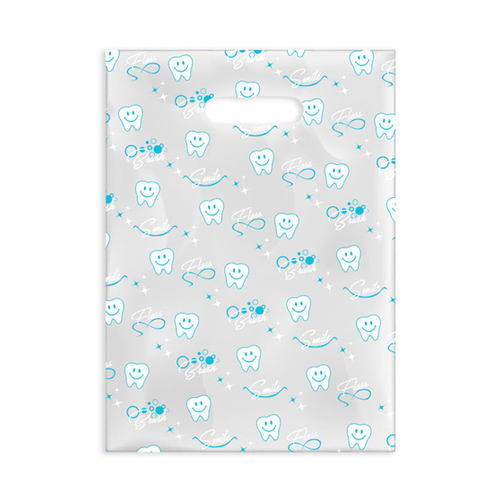 Scatter Print Bags Smile Floss Brush 2 Sided Print Clear 100/Bx thumbnail 4
