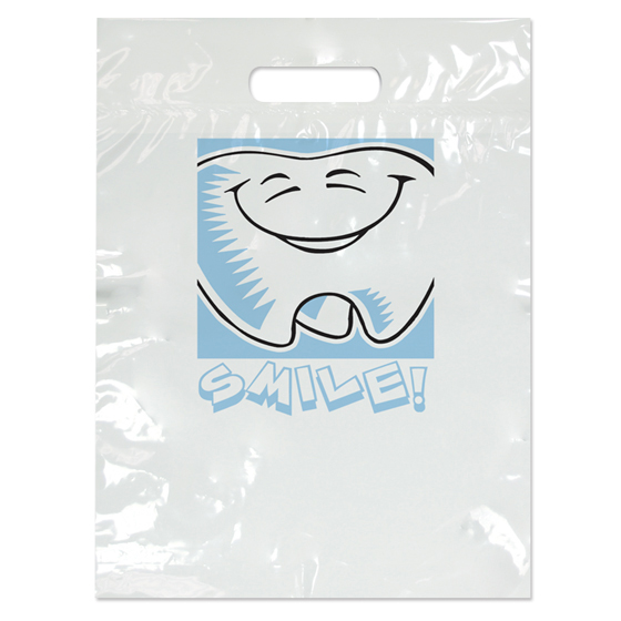 2-Color Bags Tooth Smile White 7.5 in x 9 in 100/Pk thumbnail 2