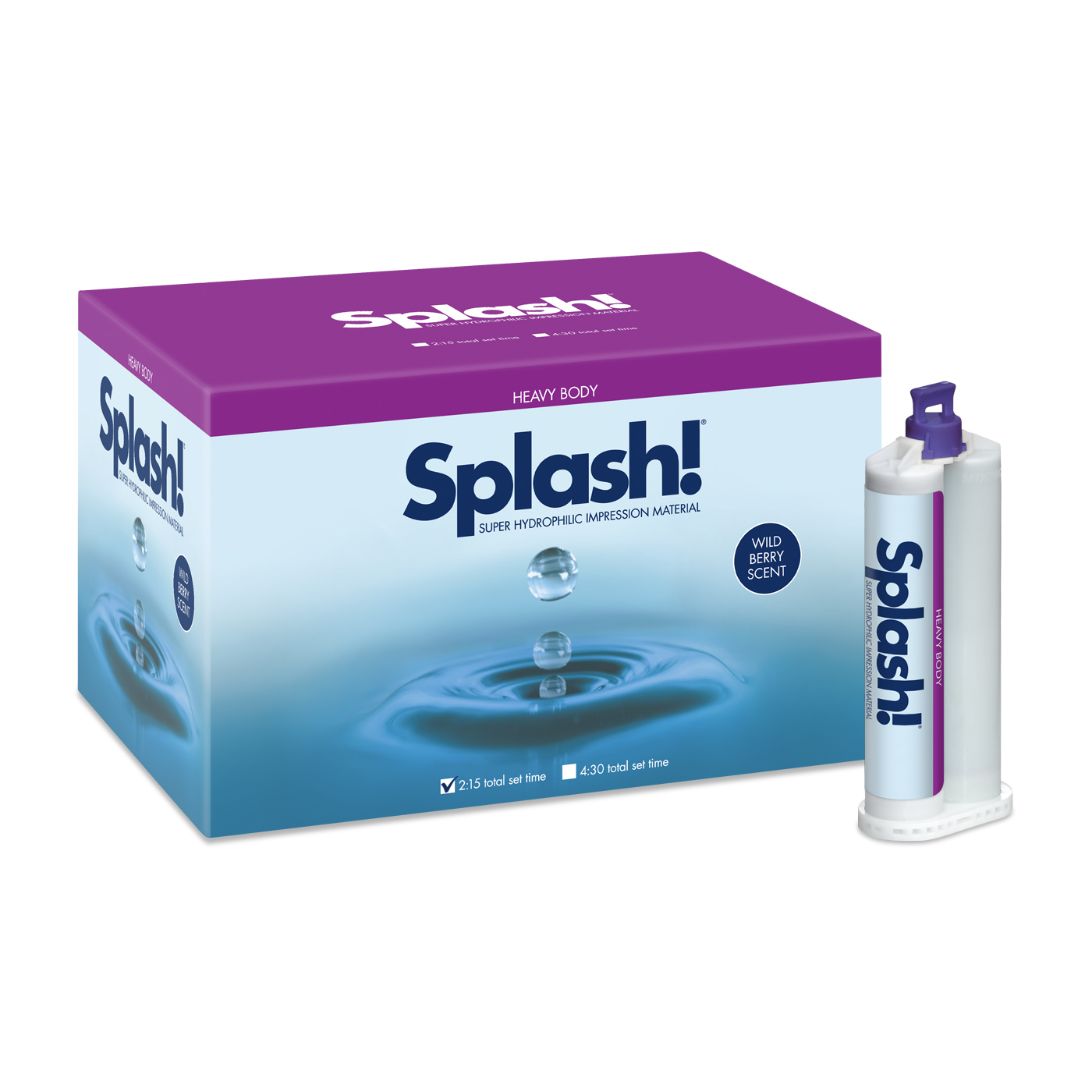 Splash! VPS Impression Material, Cartridge Pack, Heavy Body, Half-Time Set, 48 ml, Wild Berry, 20/Pk, SPD1594 thumbnail 8